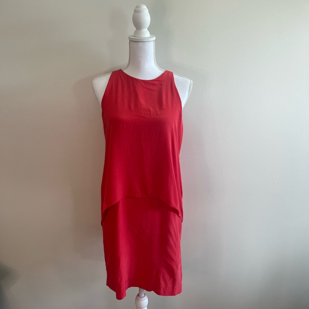Cynthia Rowley 100% Silk Pink Tiered Slip Dress